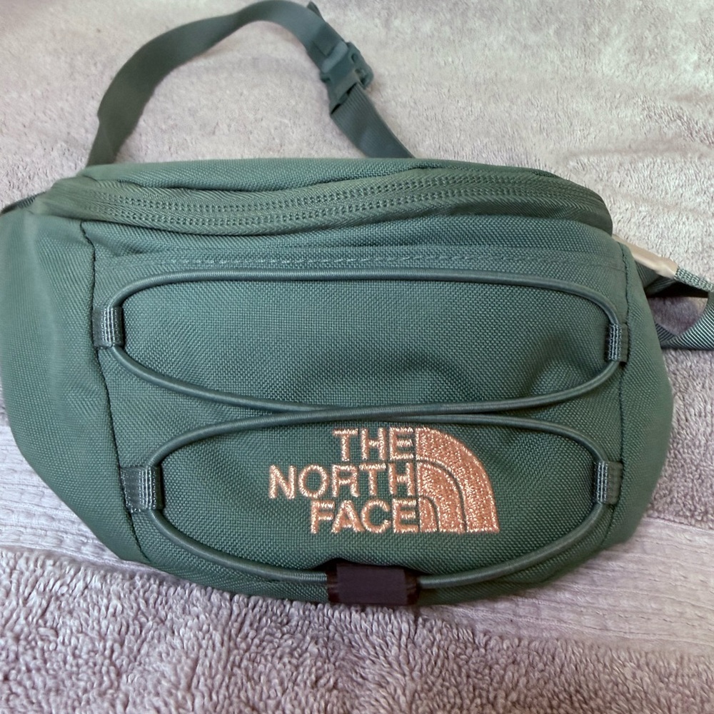The North Face Jester Lumbar Hip Pack Fanny Waist Bag Thyme / Metallic Coral